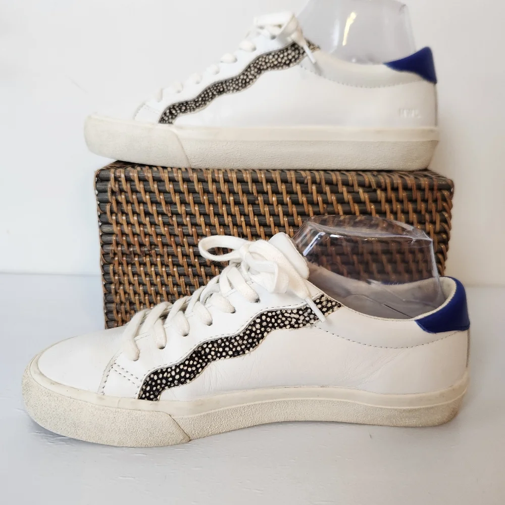 Madewell Sidewalk Low-Top Leather and Calf Hair Wave Edition Sneakers